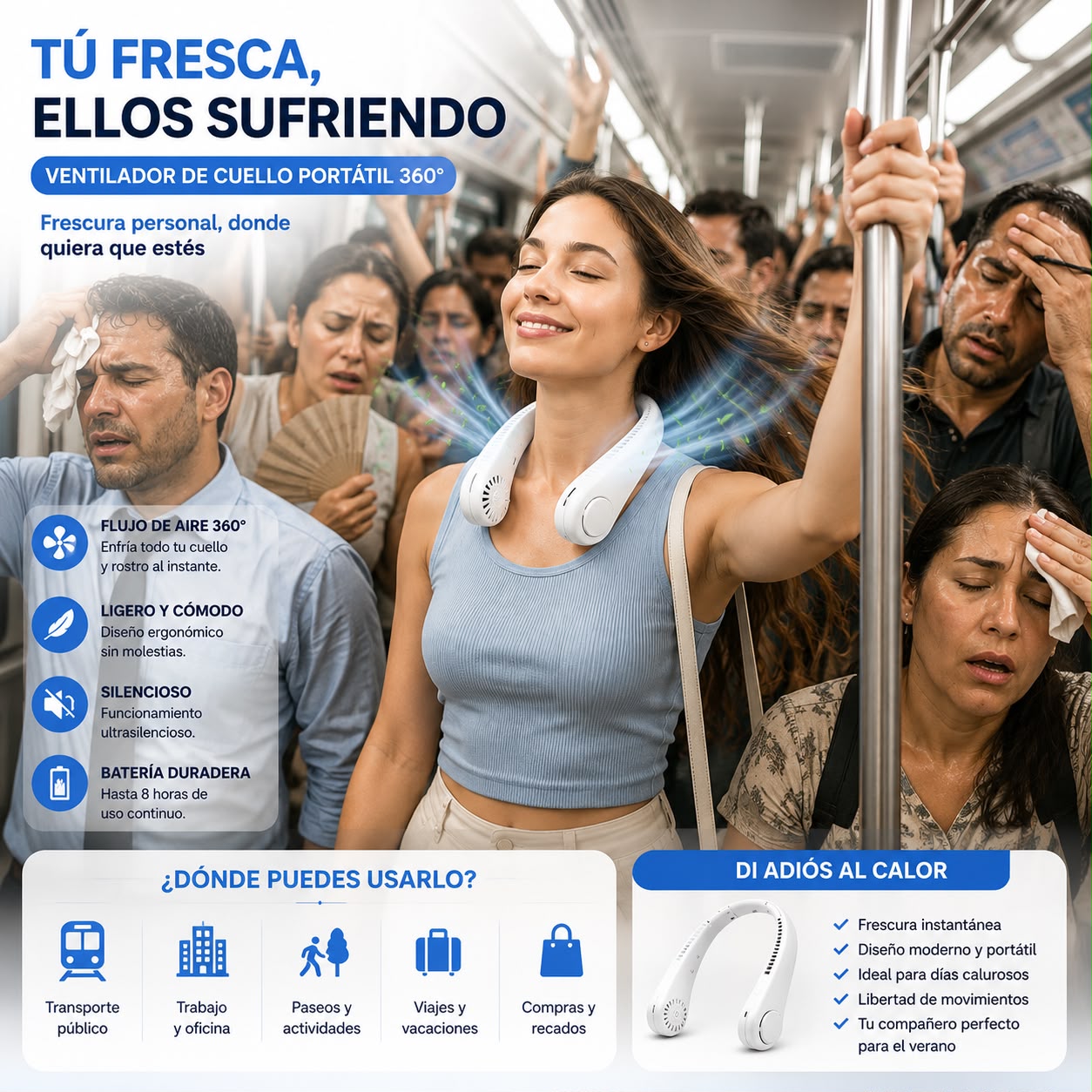 Ventilador de cuello portátil