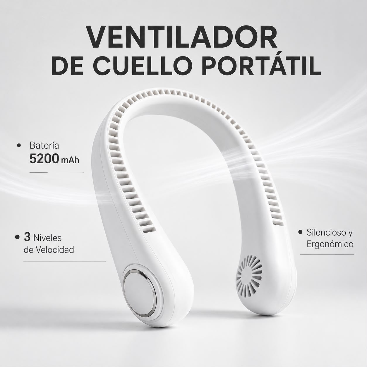 Ventilador de Cuello Silencioso 360°